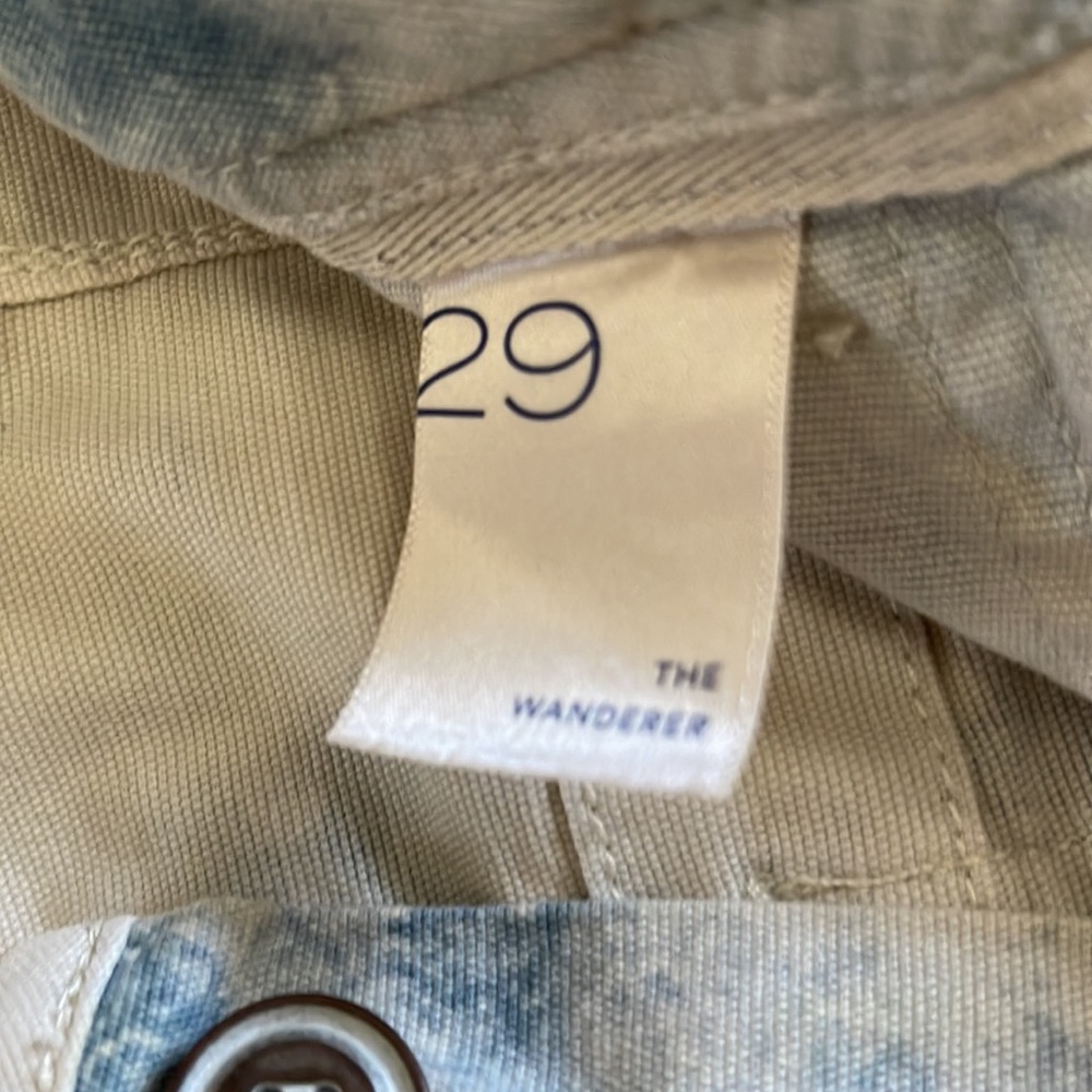 Pilcro Tie-Dye Straight Leg Jeans in Blue and Cream with Rust Accent - Picture 7 of 9